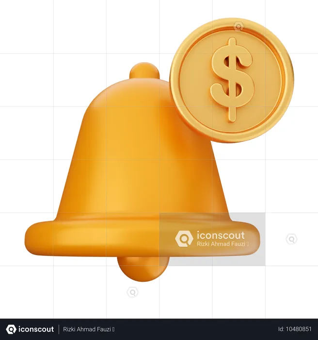 Payment Notification Bell  3D Icon