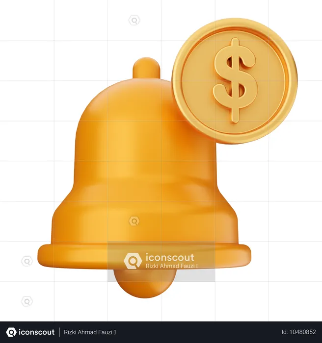 Payment Notification Bell  3D Icon