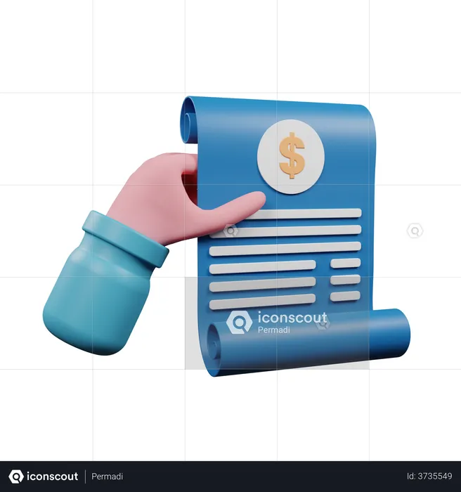 Payment Receipt  3D Illustration