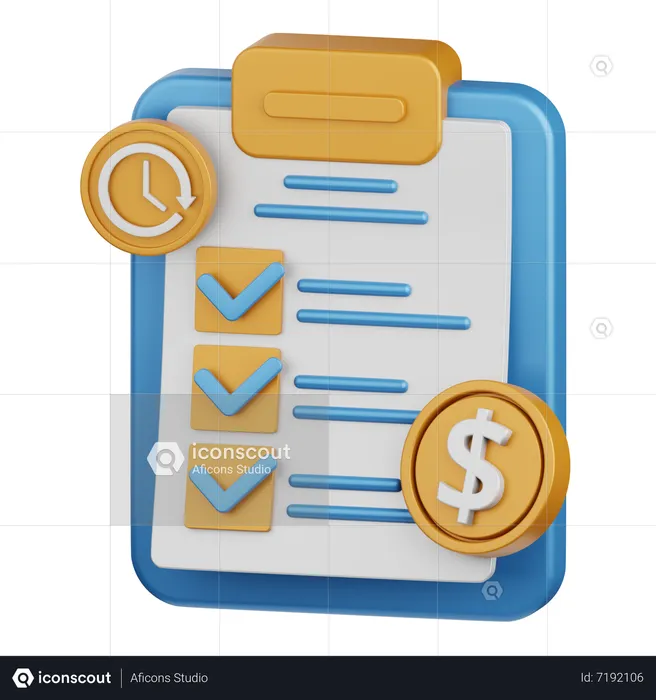 Payment Report Checklist  3D Icon