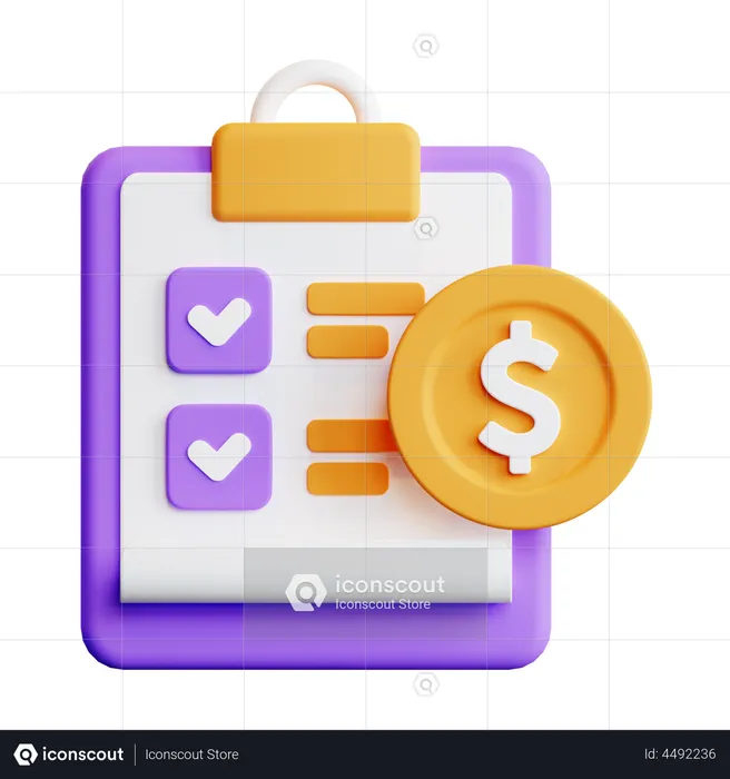 Payment Report Checklist  3D Illustration