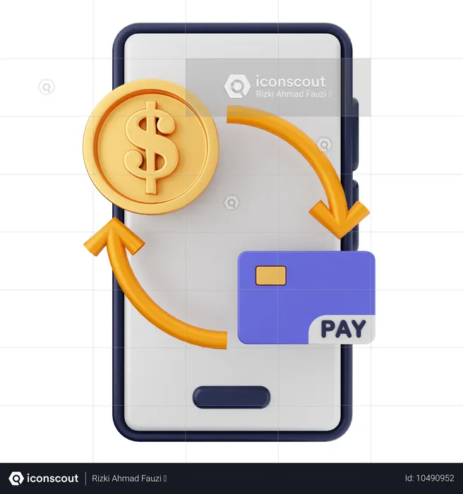 Payment Smartphone  3D Icon