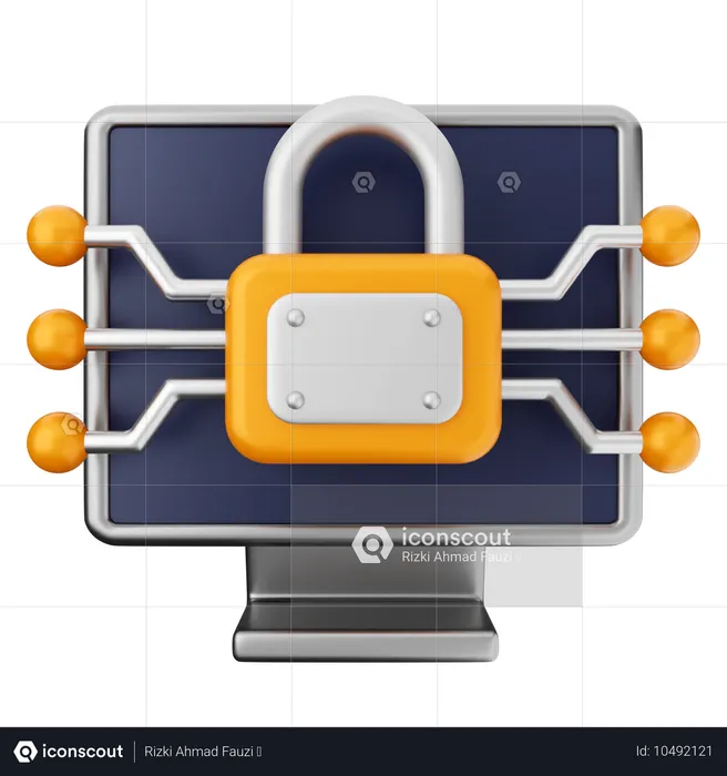 Pc Security Protection  3D Icon