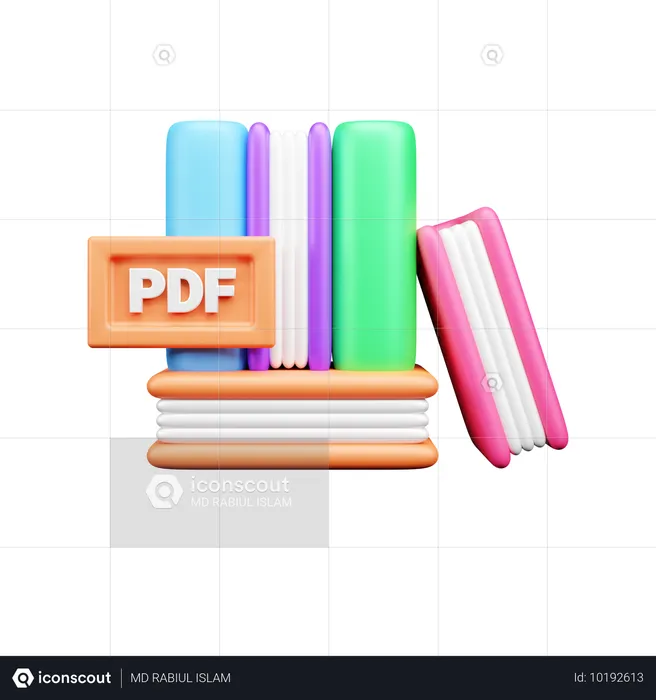 PDF 책  3D Icon