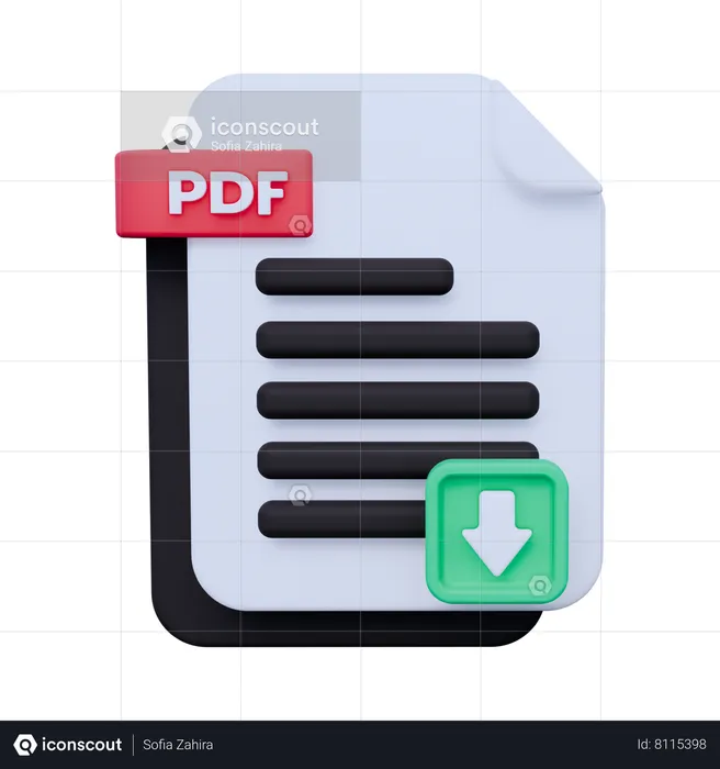 Descargar archivo pdf  3D Icon