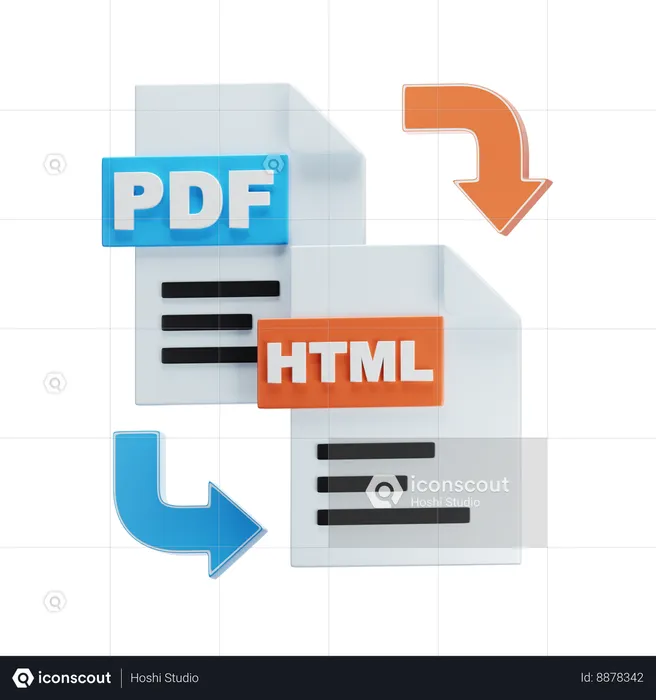 Pdf para html  3D Icon