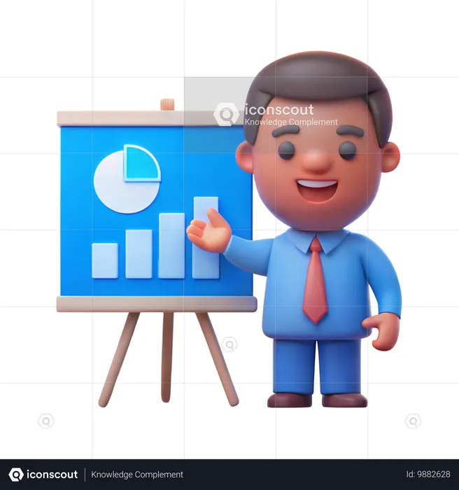PDG avec tableau de présentation  3D Icon