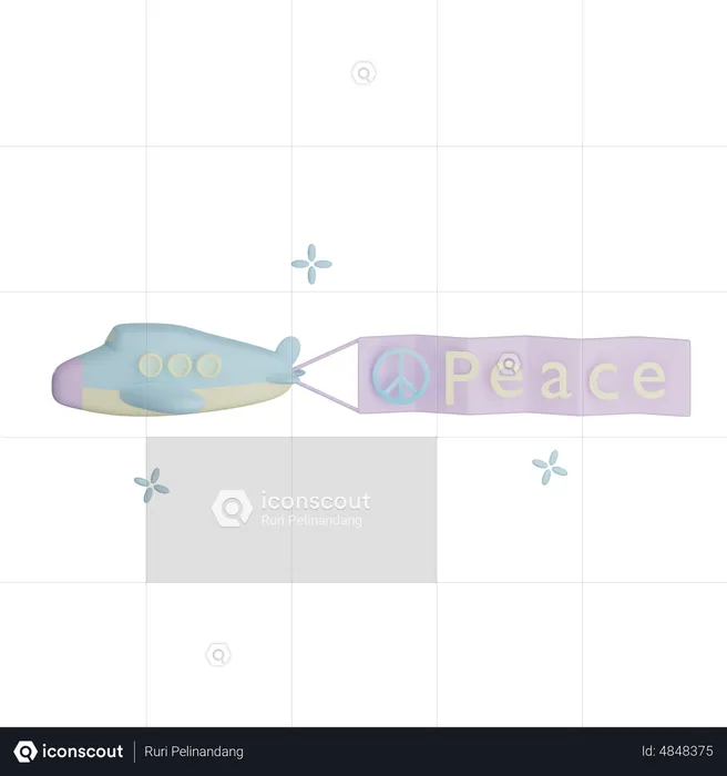 Peace Air Plane  3D Icon