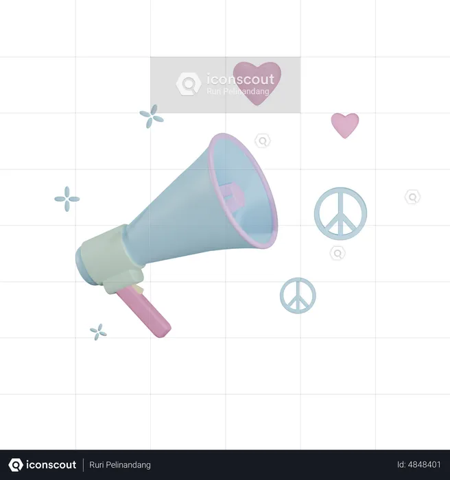 Peace And Love Announcement  3D Icon