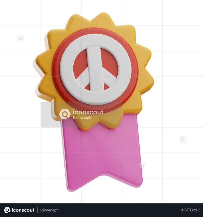Peace Badge  3D Icon