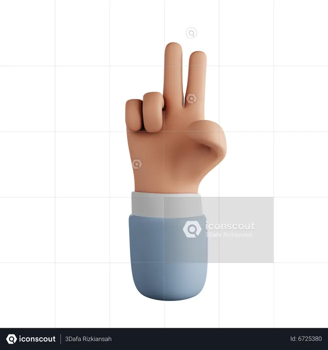 Peace Gesture Hand Gesture  3D Icon