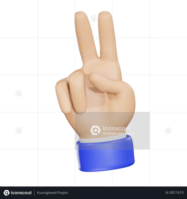 Peace Hand Emoji 3D Icon