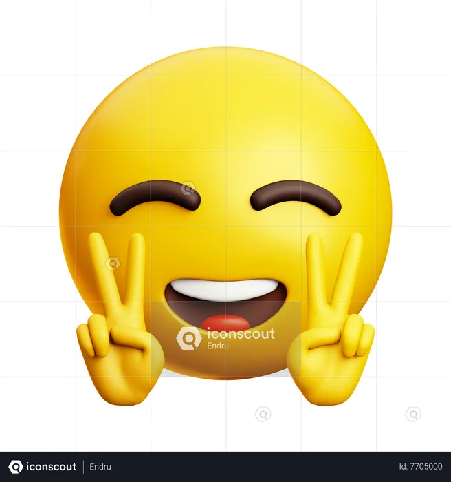 Peace Hand Emoji 3D Icon