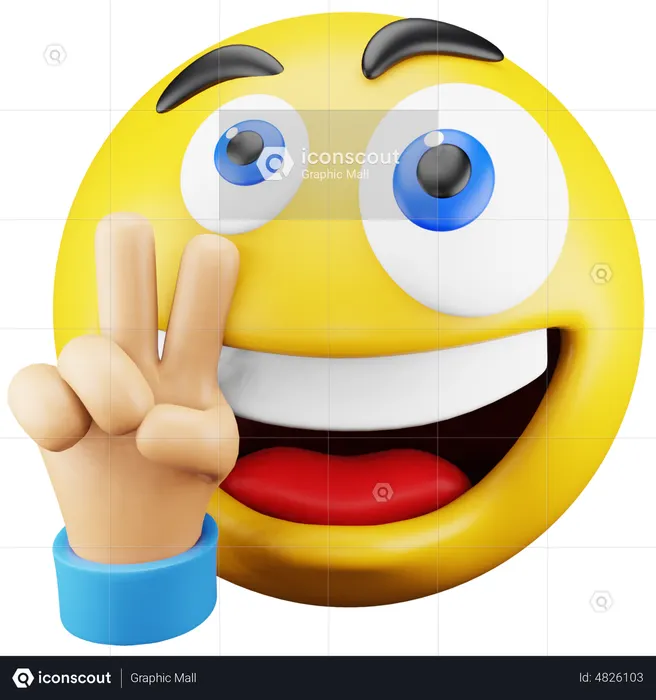 Peace Hand Emoji Emoji 3D Icon
