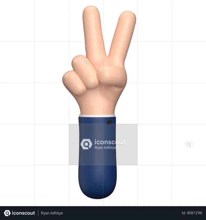 Peace Hand Gesture  3D Illustration