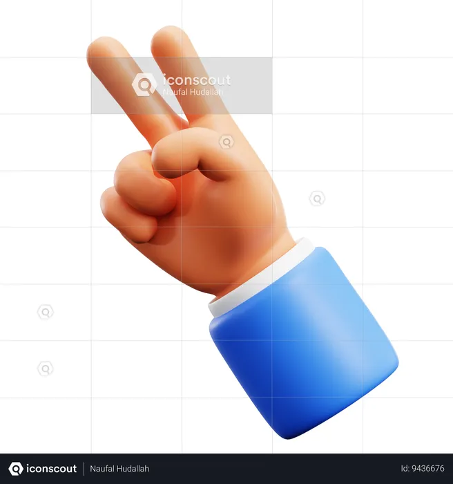 Peace Hand Gestures  3D Icon