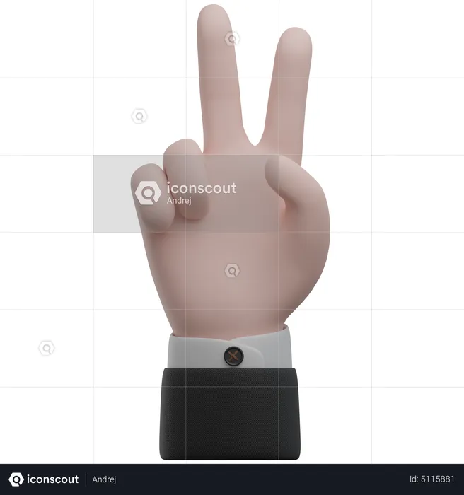 Peace Hand Gestures  3D Icon