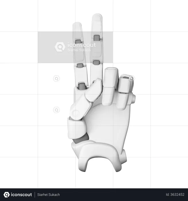 Peace hand sign  3D Illustration