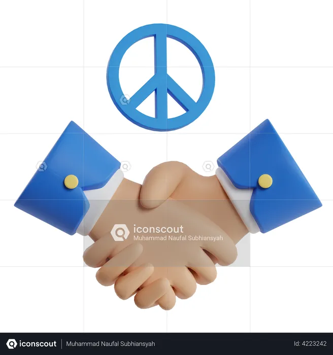 Peace Handshake  3D Illustration