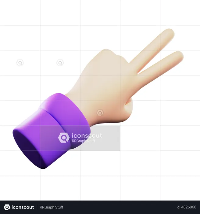 Peace Sign Hand Gesture  3D Icon