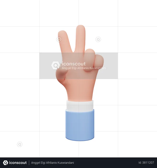 Peace Sign Hand Gesture  3D Illustration