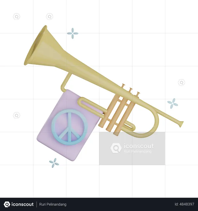 Peace Trumpet  3D Icon