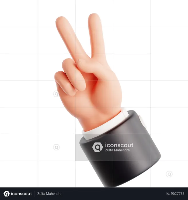 Peace-Zeichen-Handgeste Emoji 3D Icon