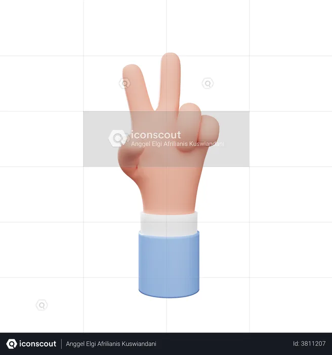 Peace-Zeichen-Handgeste  3D Illustration