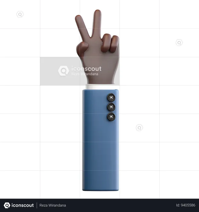 Peaceful Hand Gesture  3D Icon