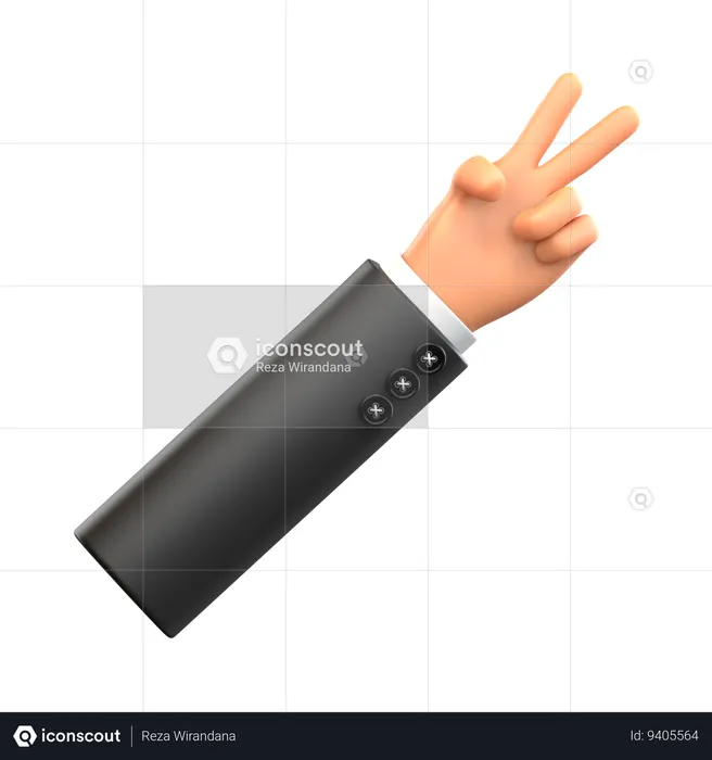 Peaceful Hand Gesture  3D Icon