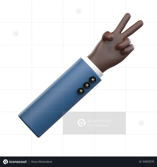 Peaceful Hand Gesture  3D Icon