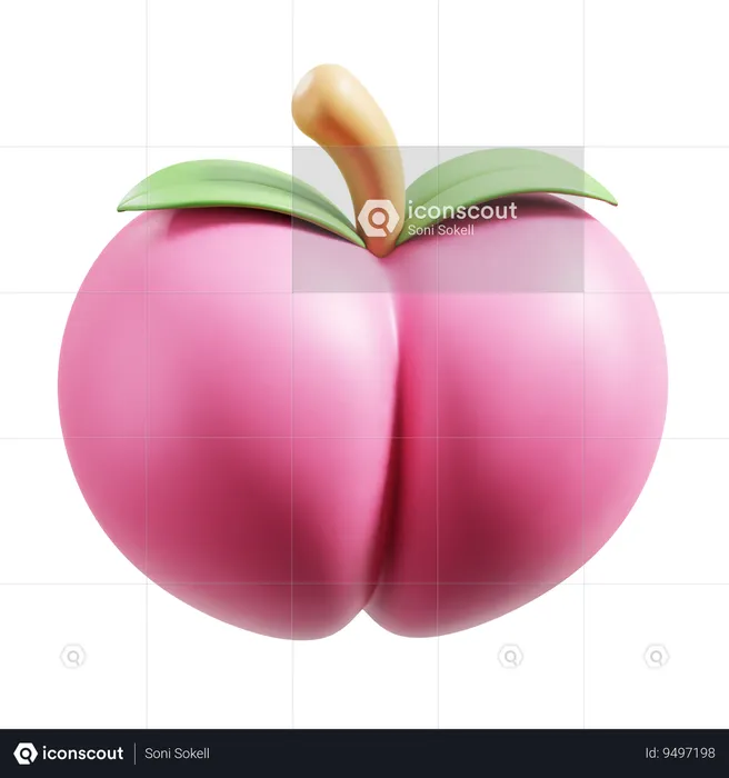 Peach Fruit  3D Icon