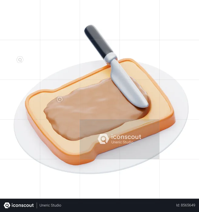 Peanut Butter Toast  3D Icon