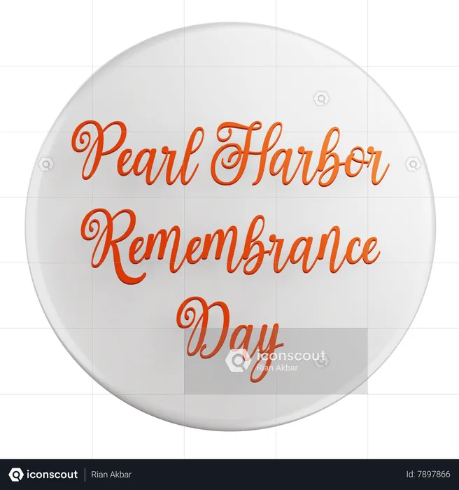 Pearl Harbor Remembrance Day  3D Icon