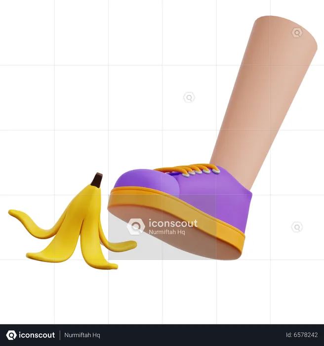 Peau de banane glissée  3D Icon