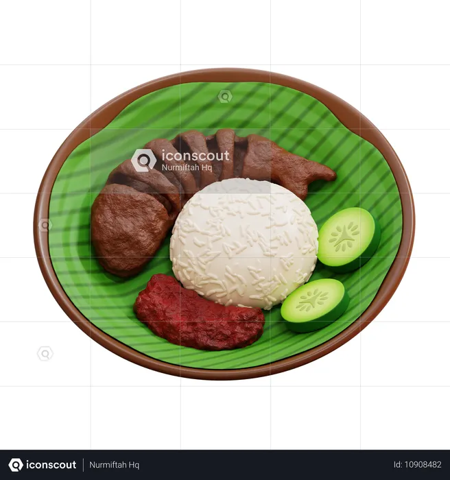 Pecel Lele, indonesischer frittierter Wels  3D Icon