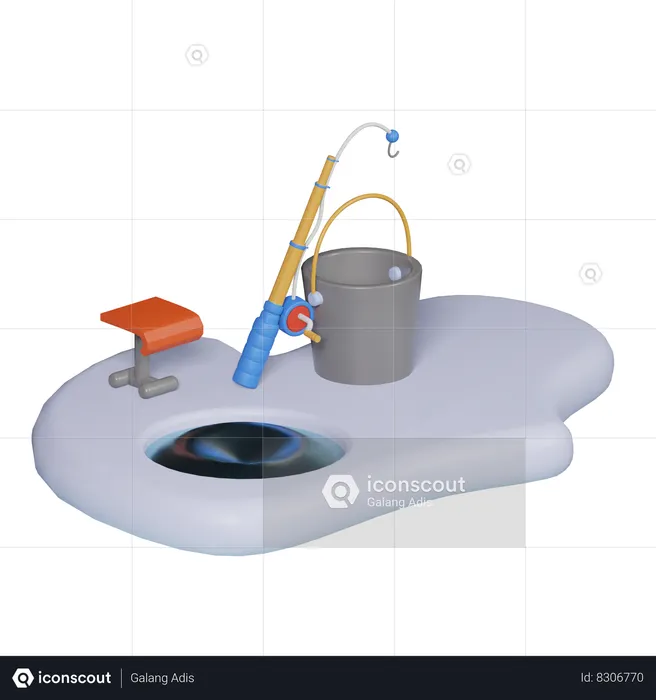 Pêche d'hiver  3D Icon