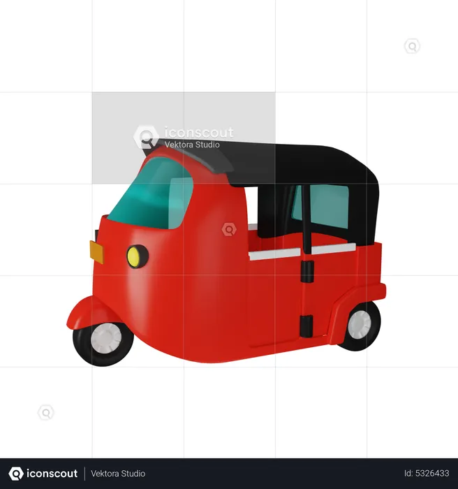 Pedicab  3D Icon