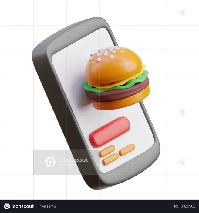 Pedido de comida on-line  3D Icon