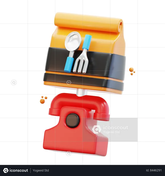 Pedido de comida por telefono  3D Icon