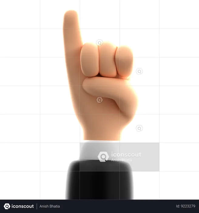 Pee Hand Gesture  3D Icon
