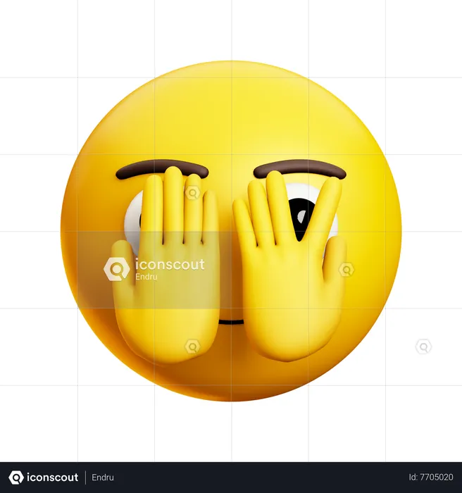 Peeking Eye Face Emoji 3D Icon