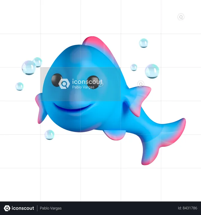 Peixe azul  3D Icon