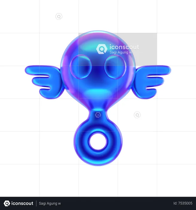 Forma abstrata de peixe  3D Icon