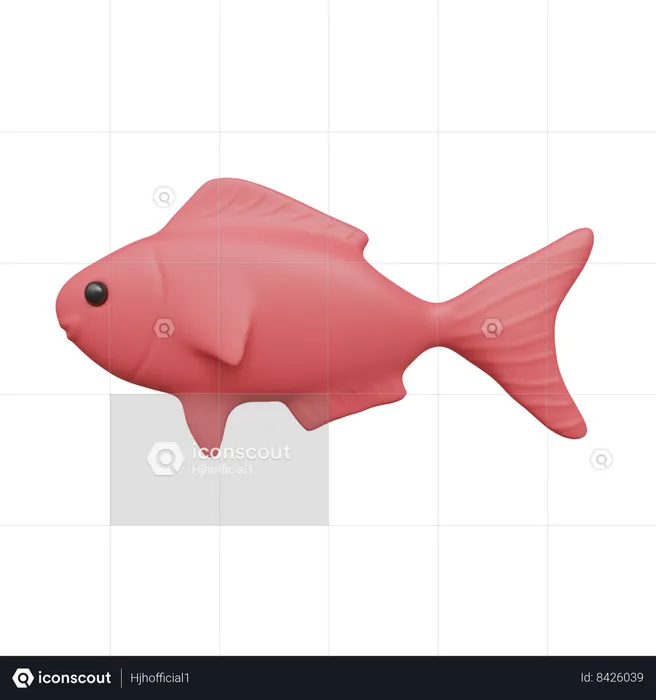 Peixe rosa  3D Icon