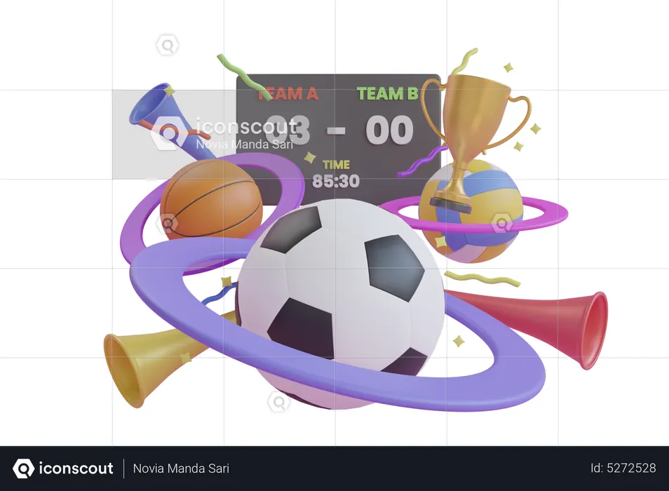 Pelota deportiva  3D Illustration