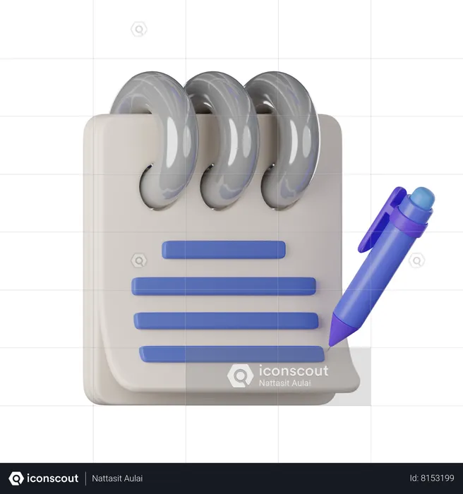 Pen And Notepad  3D Icon