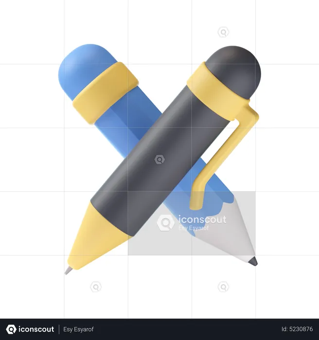 Pen And Penci  3D Icon