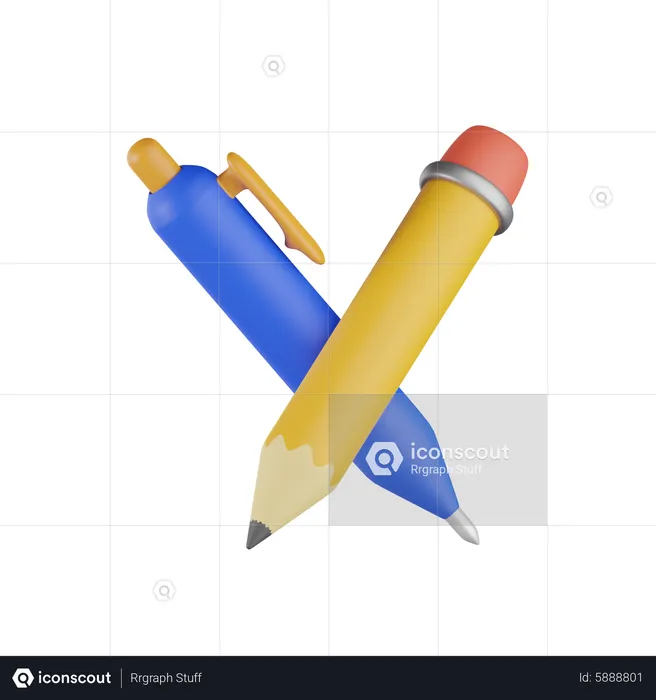 Pen And Pencil  3D Icon