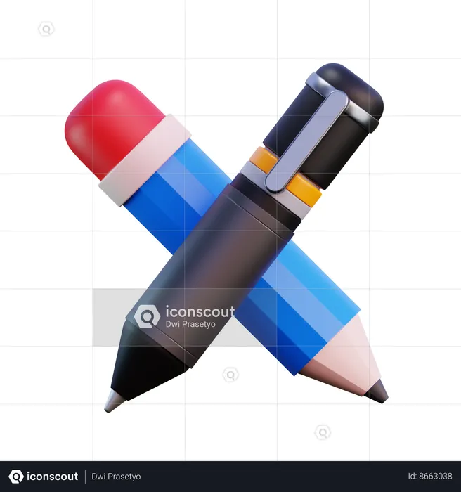 Pen And Pencil  3D Icon